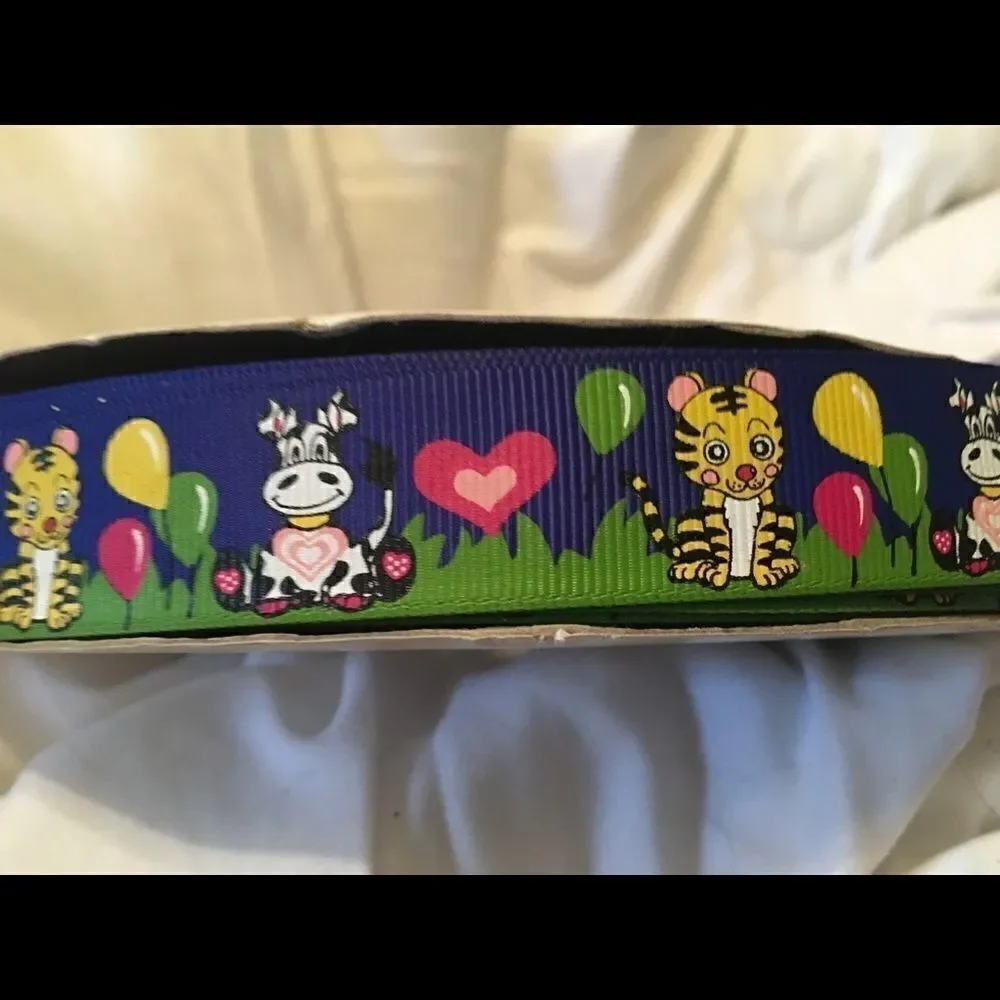 Grosgrain Ribbon 7/8” 5 yards 5/$20 Zoo party balloons cow dog birthday hearts